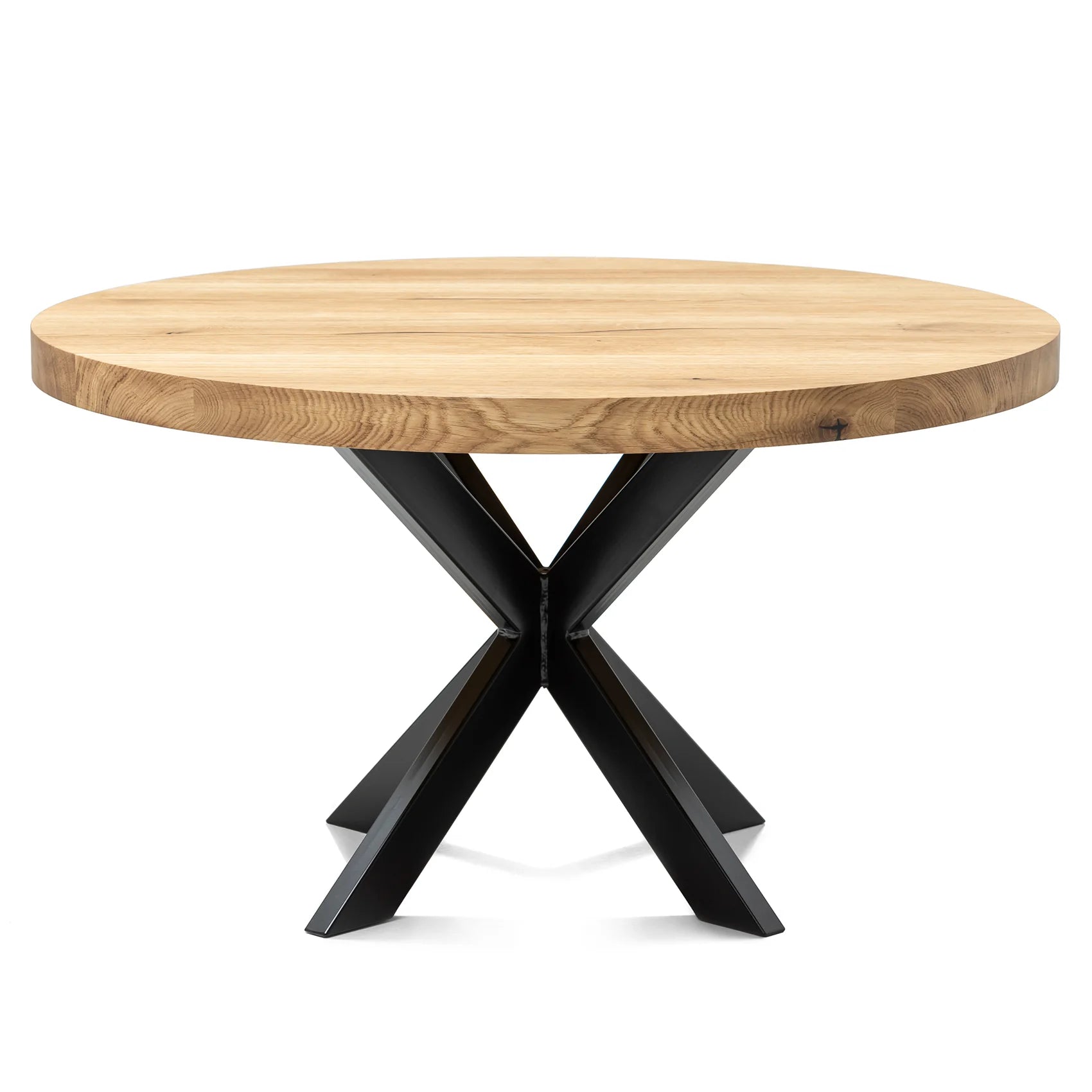 Rubriek Aannemer tijger Round Oak Coffee Table, Natural - Solid Oak Table With Metal Legs