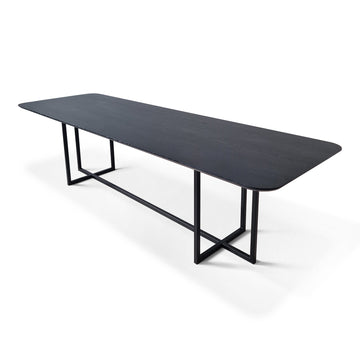 Chrome Table in Solid Black Oak