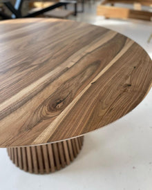 Vivien Extendable Round Dining Table in Solid Walnut by S10Home