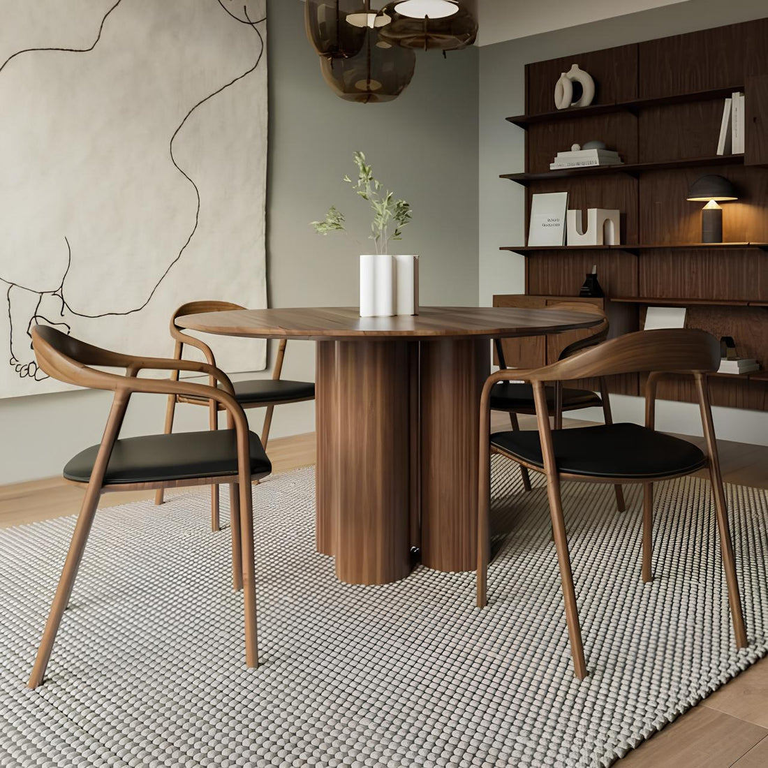 Ella Round Walnut Dining Table by S10Home