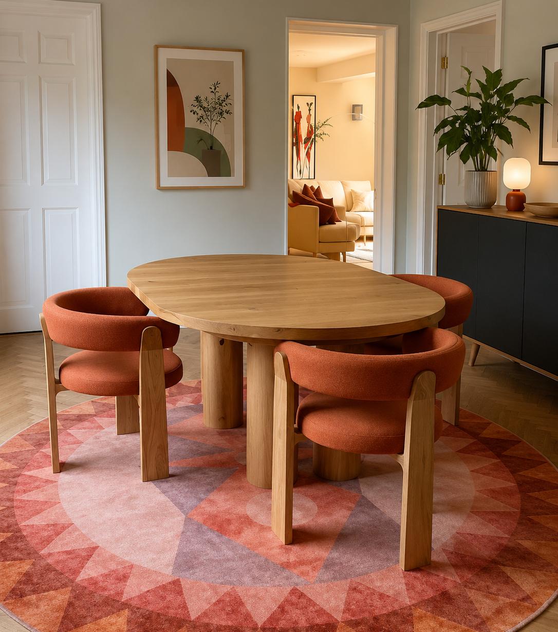 Ella Round Extendable Oak Dining Table