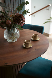 Vivien Extendable Round Dining Table in Chocolate Walnut S10Home