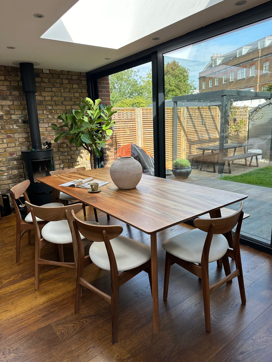 Aurora Extendable Walnut Dining Table by S10Home