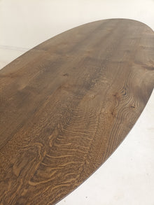 oval oak dining room table