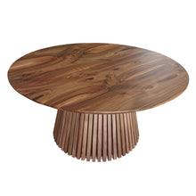 Vivien Extendable Round Dining Table in Solid Walnut by S10Home