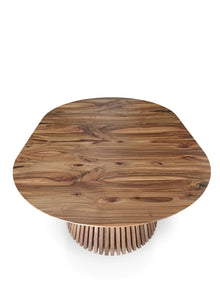 Vivien Extendable Round Dining Table in Solid Walnut by S10Home