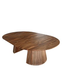 Vivien Extendable Round Dining Table in Solid Walnut by S10Home