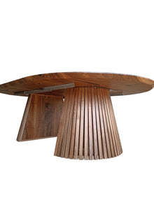 Vivien Extendable Round Dining Table in Solid Walnut by S10Home