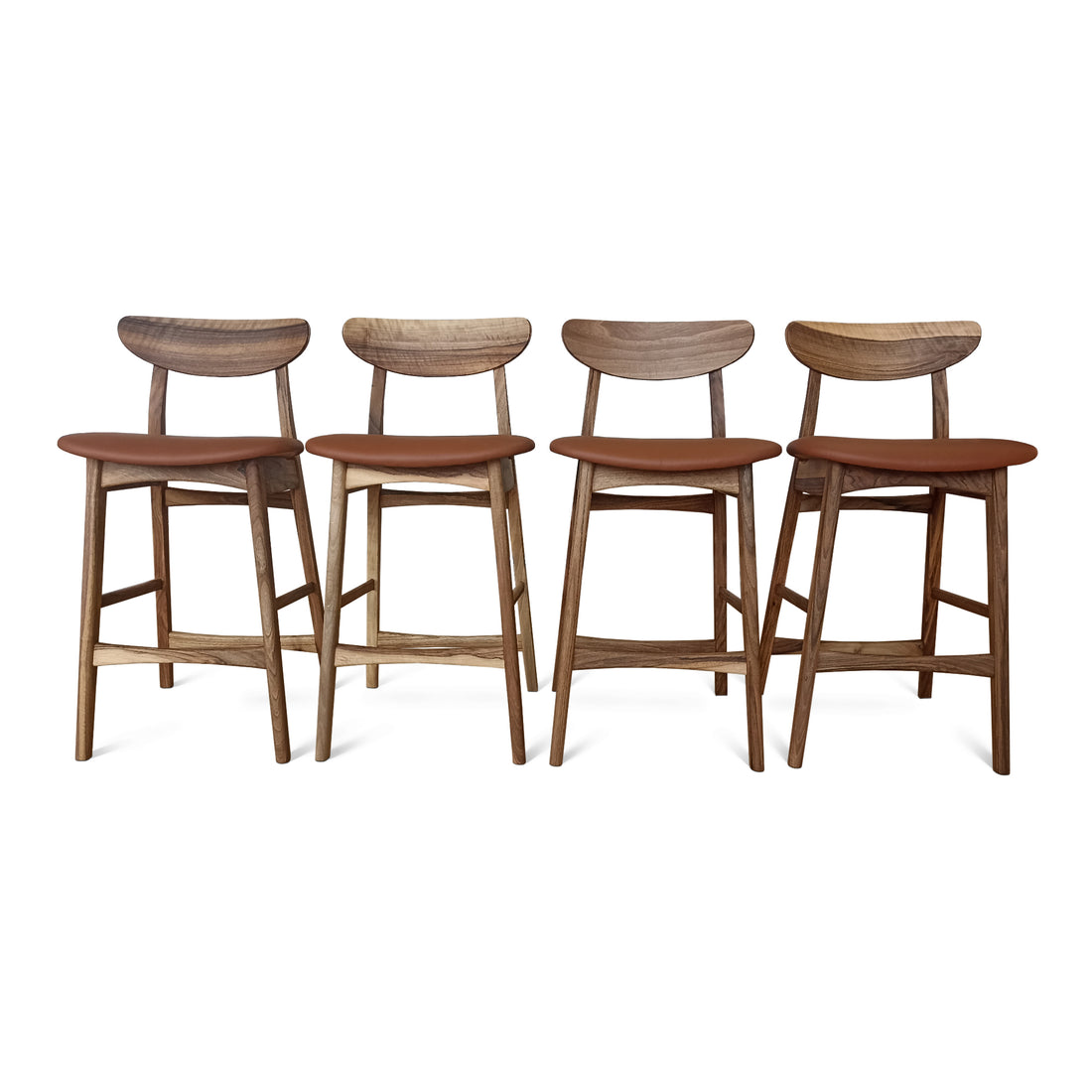 Eva Walnut Bar Stool - 4 in stock