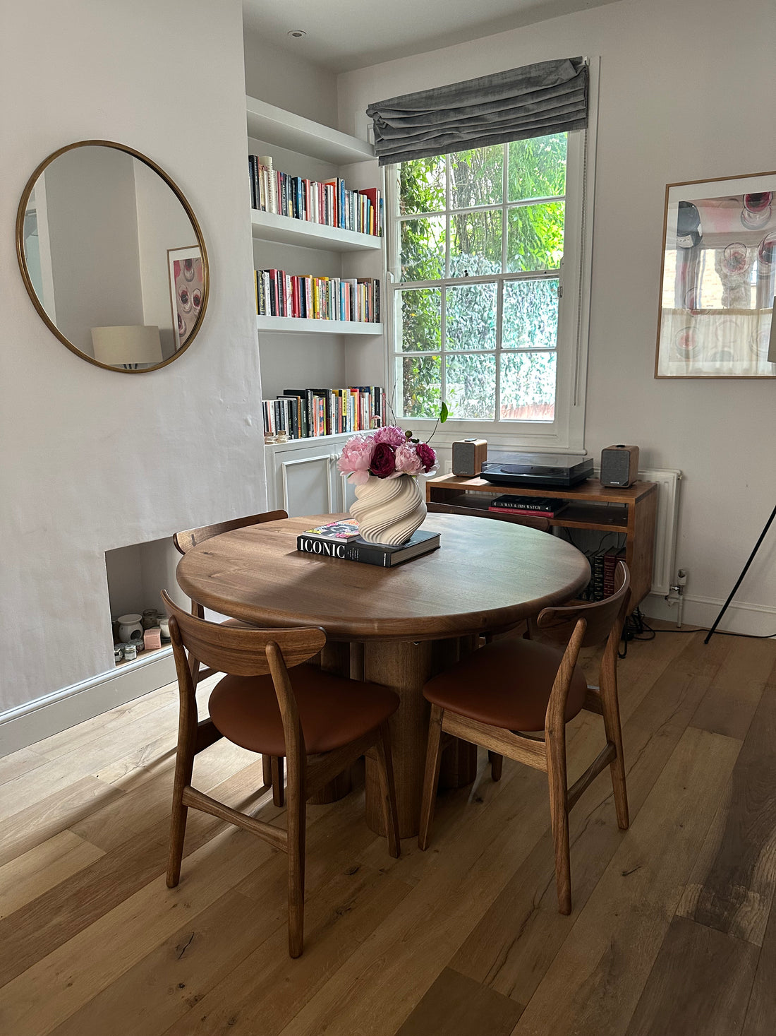 Ella Round Extendable Dining Table in Chocolate Walnut