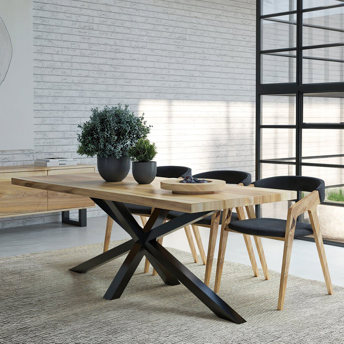 Julia Extendable Walnut Dining Table Spider Leg by S10Home