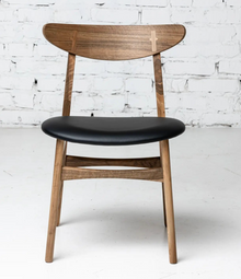 Eva Walnut Dining Chair Leather by S10Home