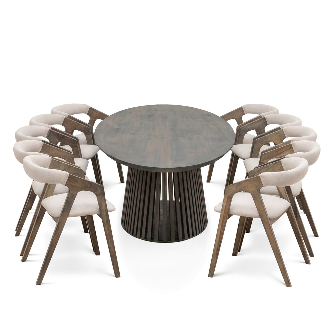 Erving Oval Walnut Table