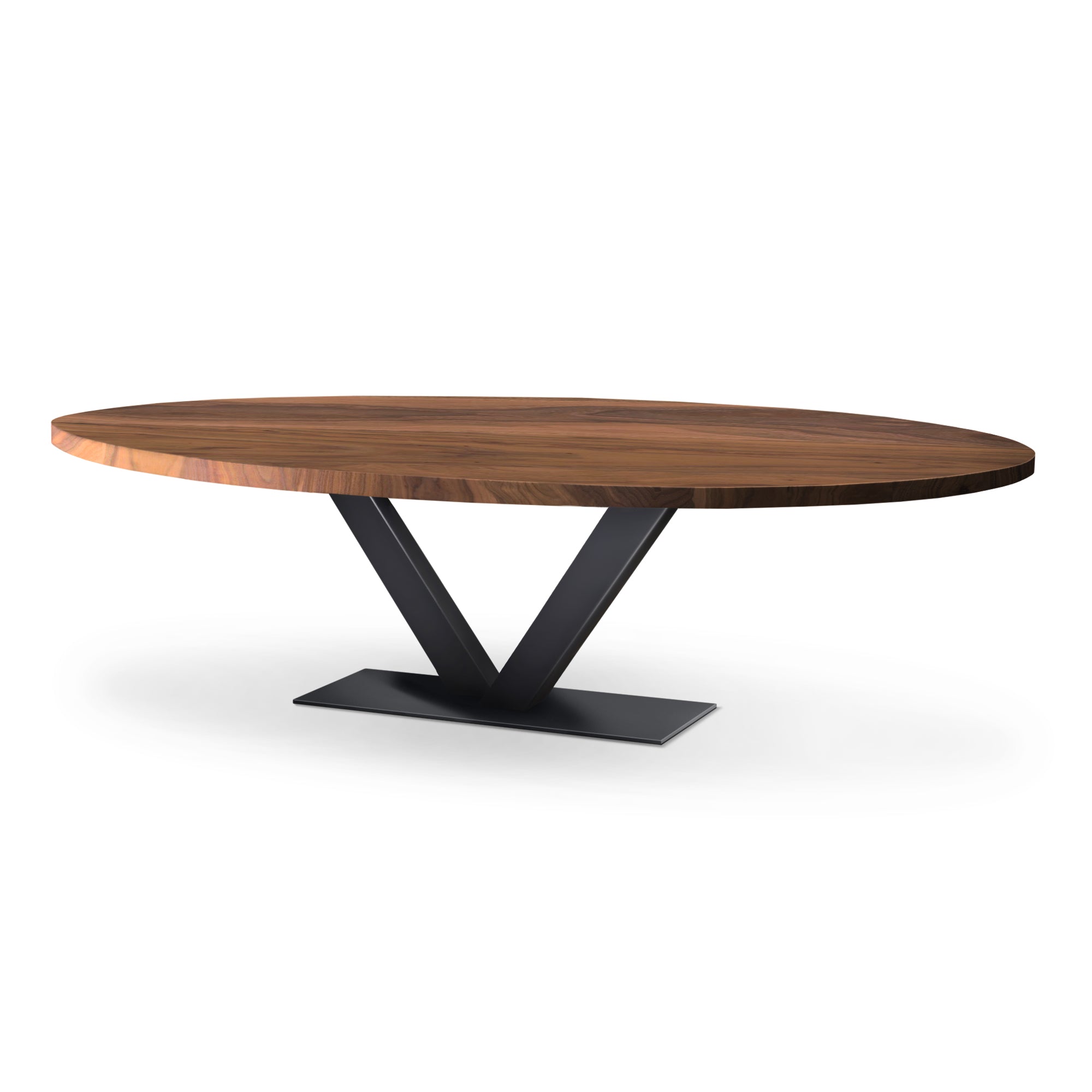 Metal Table Shape Metal Frame Table V22 in Walnut or Oak