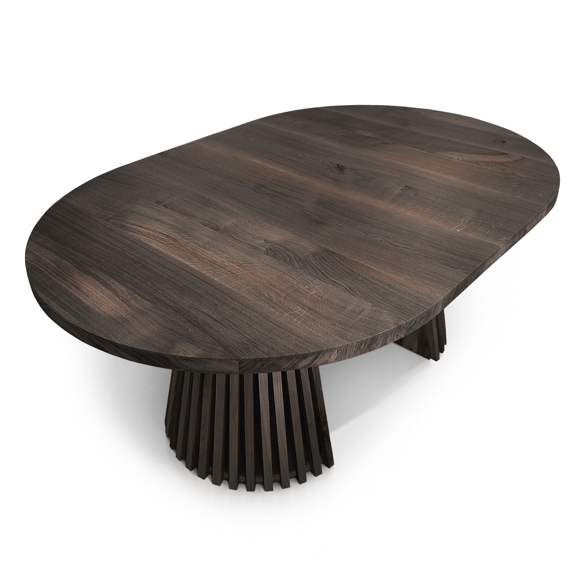 Vivien Round Dining Table Extendable in Charcoal Oak|S10Home