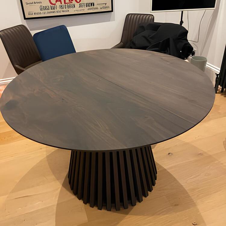 Vivien Extendable Round Dining Table in Charcoal Walnut S10Home