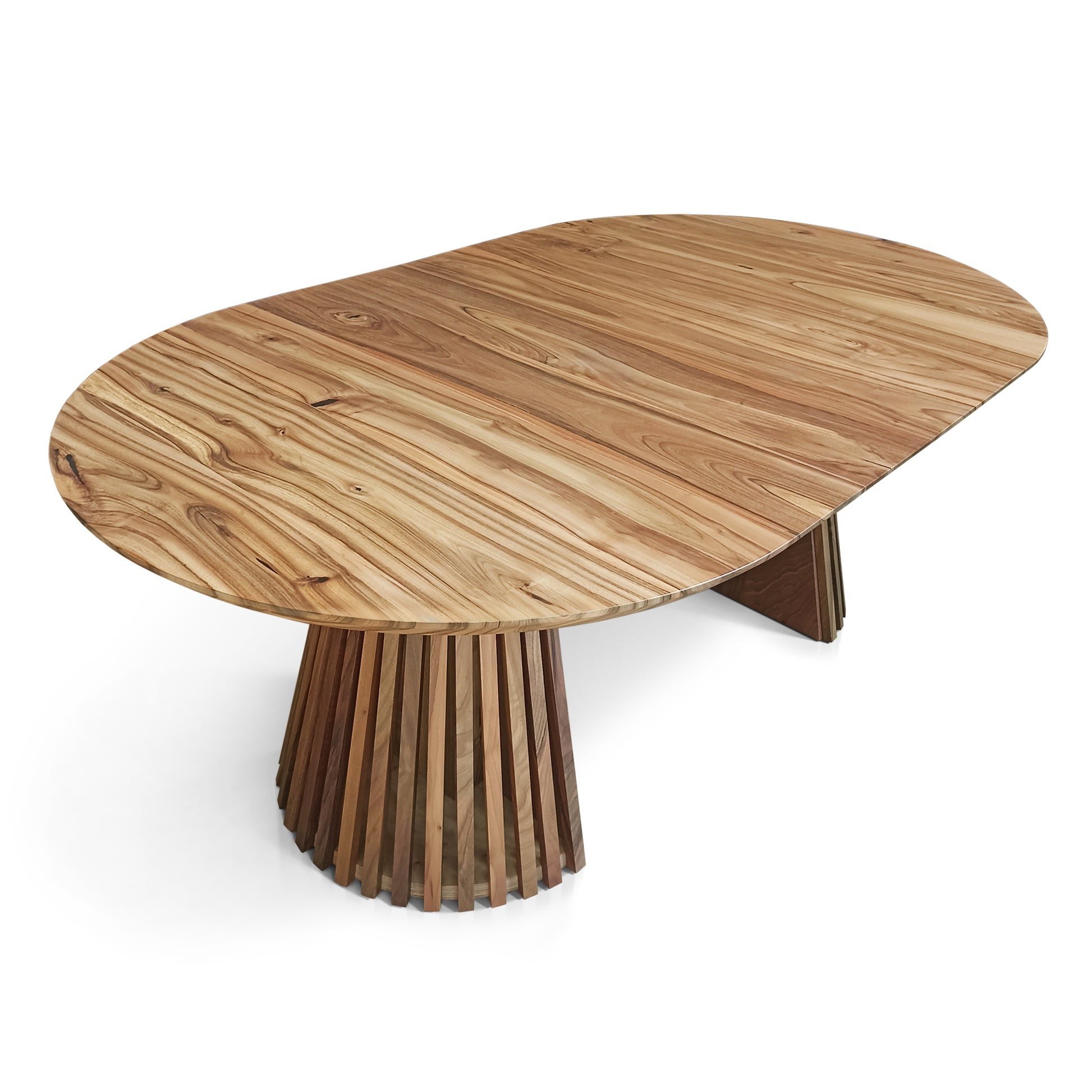 Vivien Extendable Round Dining Table in Solid Walnut by S10Home