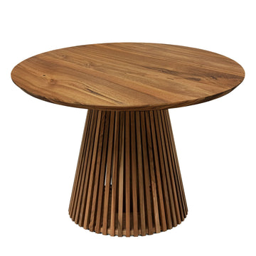 Vivien Extendable Round Dining Table in Darker Walnut | S10Home
