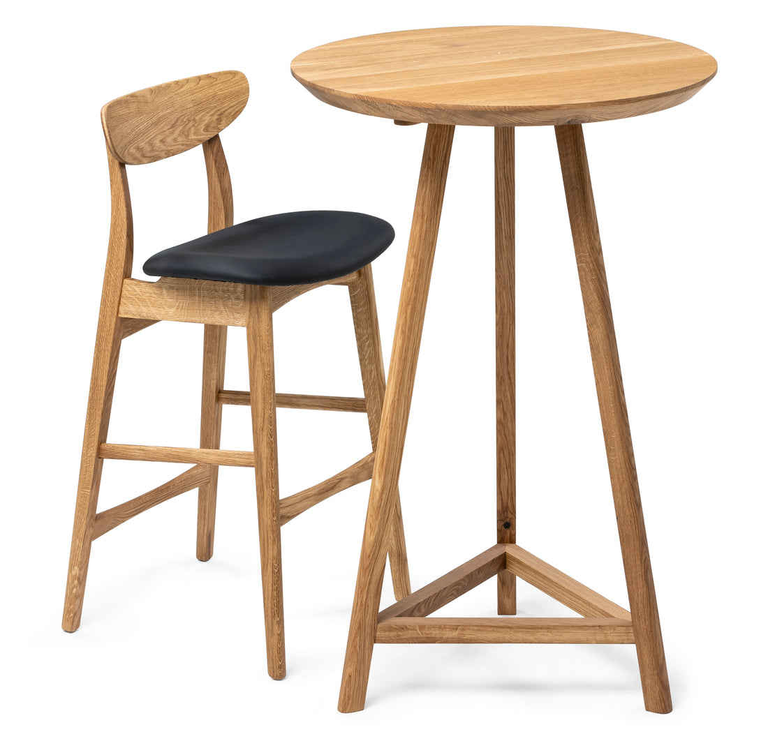 Eva Round Bistro Table in Solid Oak