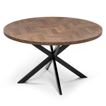 Round Herringbone Dining Table, 4-10 Seater 