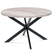 Round Oak Dining Table Extendable by S10Home