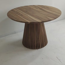 Vivien Extendable Round Dining Table in Solid Walnut by S10Home