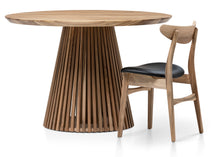 Vivien Extendable Round Dining Table in Solid Walnut by S10Home