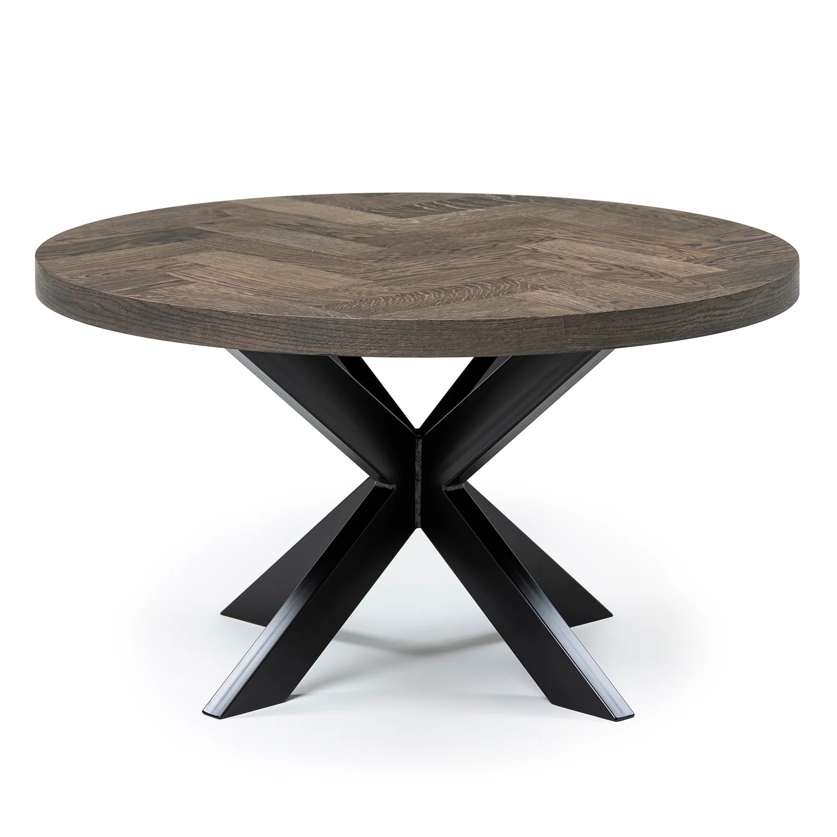 Round Herringbone Coffee Table, Charcoal 