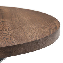 Round Oak Coffee Table, Chocolate - S10Home