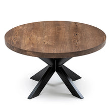 Round Oak Coffee Table, Chocolate - S10Home