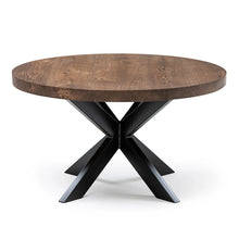 Round Oak Coffee Table, Chocolate 