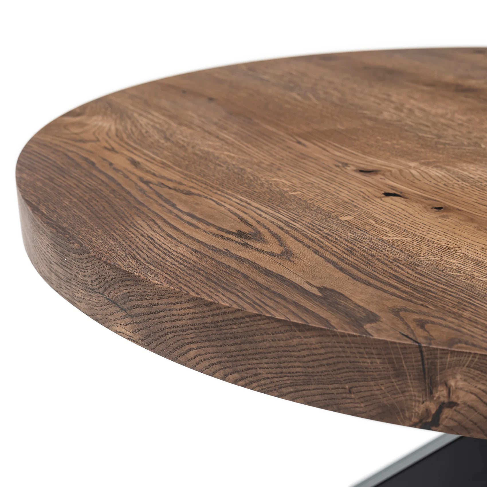 Round Oak Coffee Table, Chocolate - S10Home