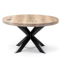 Round Oak Coffee Table, Grey 