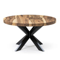 Round Walnut Coffee Table, Natural 