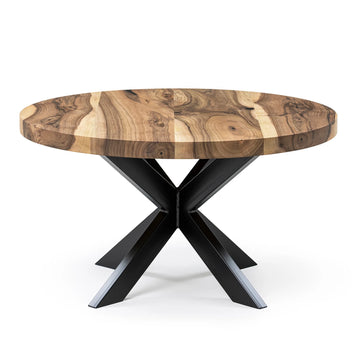 Runder Couchtisch aus Walnuss, naturfarben 