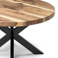 Round Walnut Coffee Table, Natural - S10Home