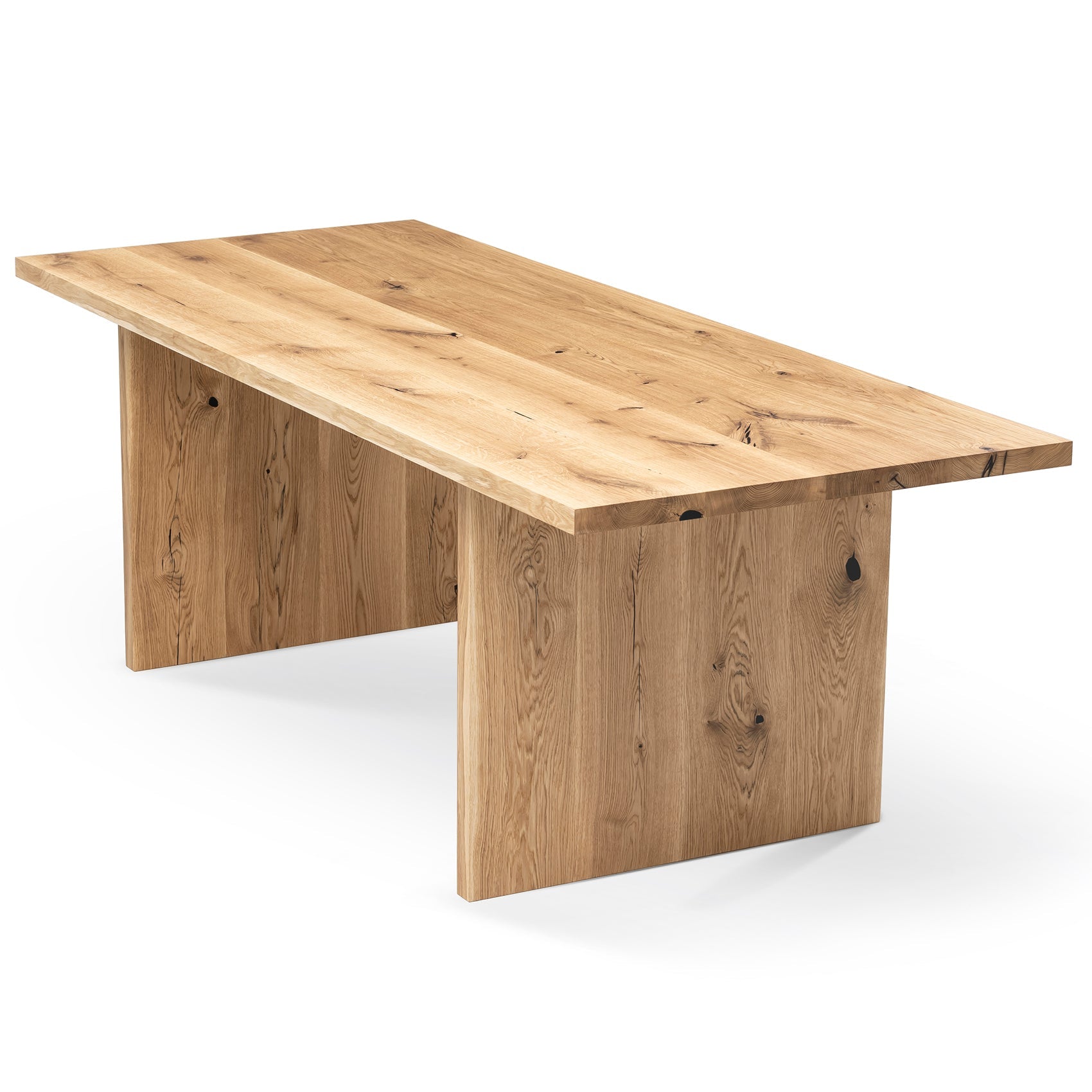 Wide Natural Oak Dining Table Extendable 