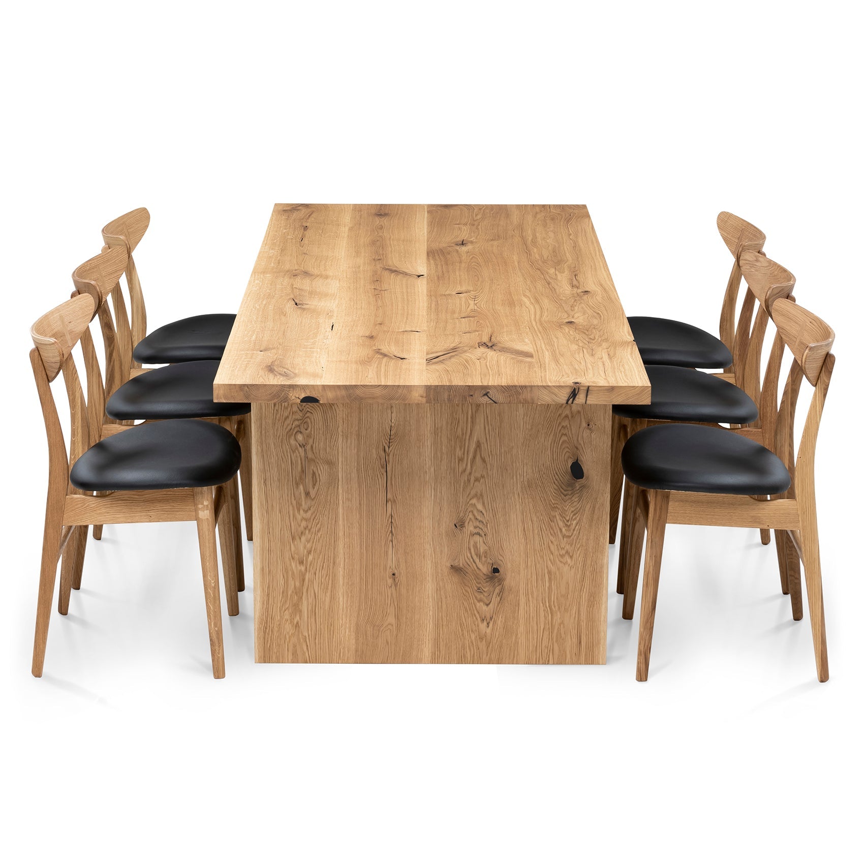 Oak Dining Table, Solid Wood, Natural, Extendable 4-12 Seater
