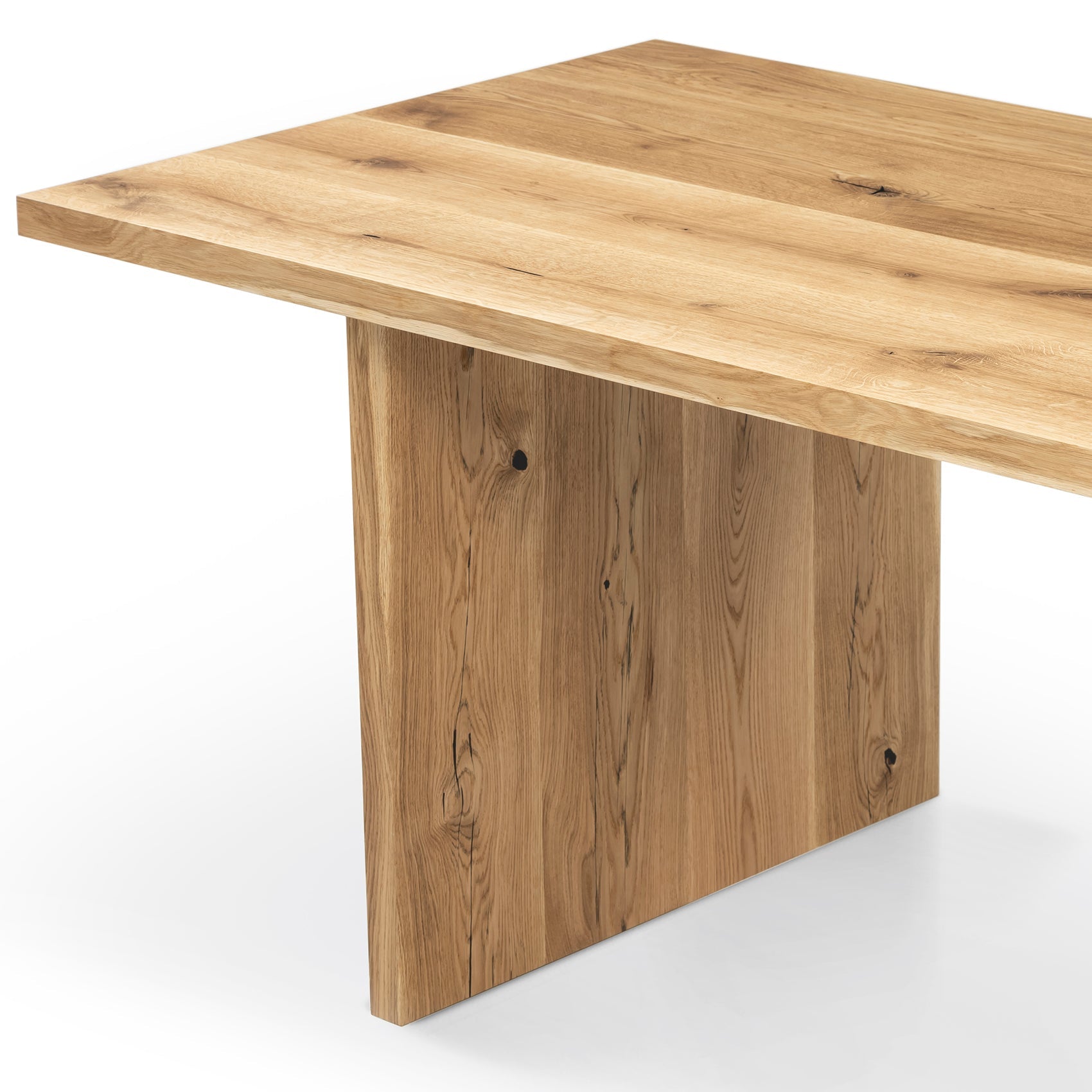 Wide Natural Oak Dining Table Extendable - S10Home