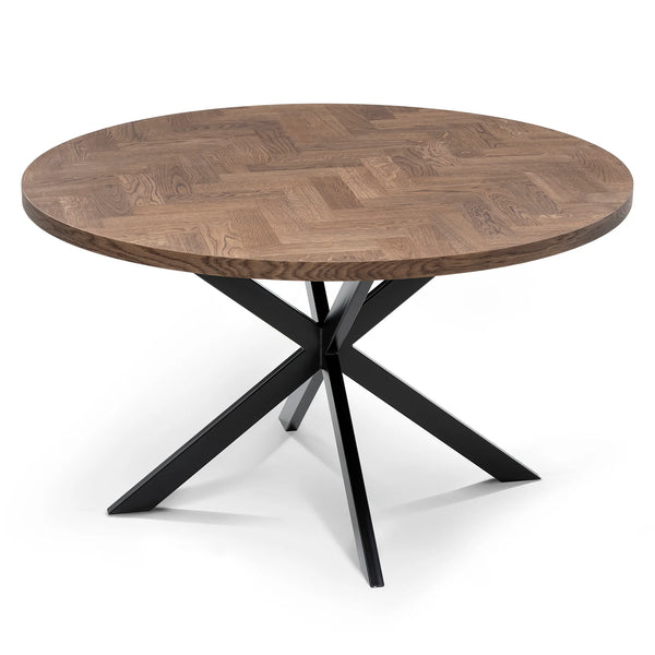 Dining Tables: Herringbone Round Dining Table-120cm