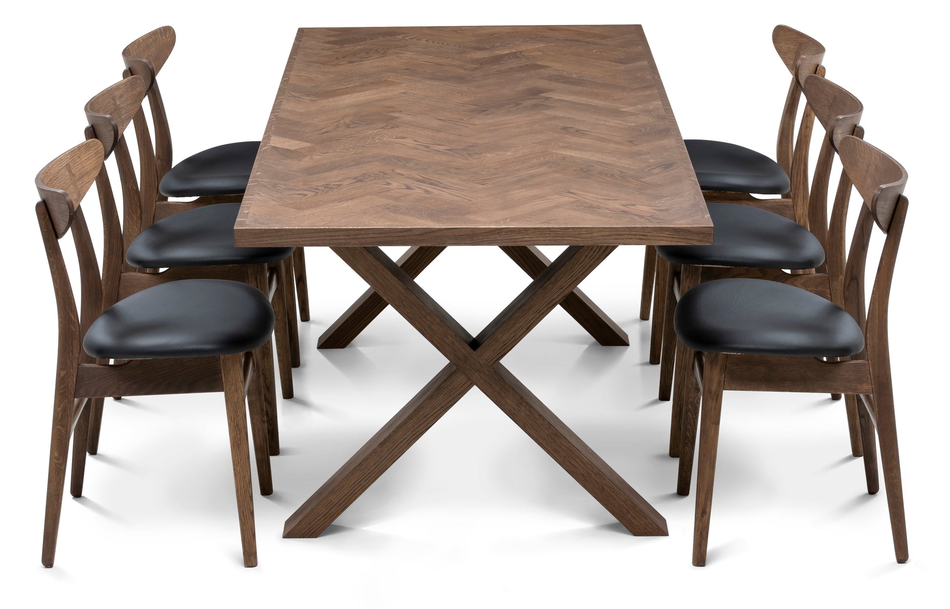 Chocolate Herringbone Dining Table Extendable - S10Home