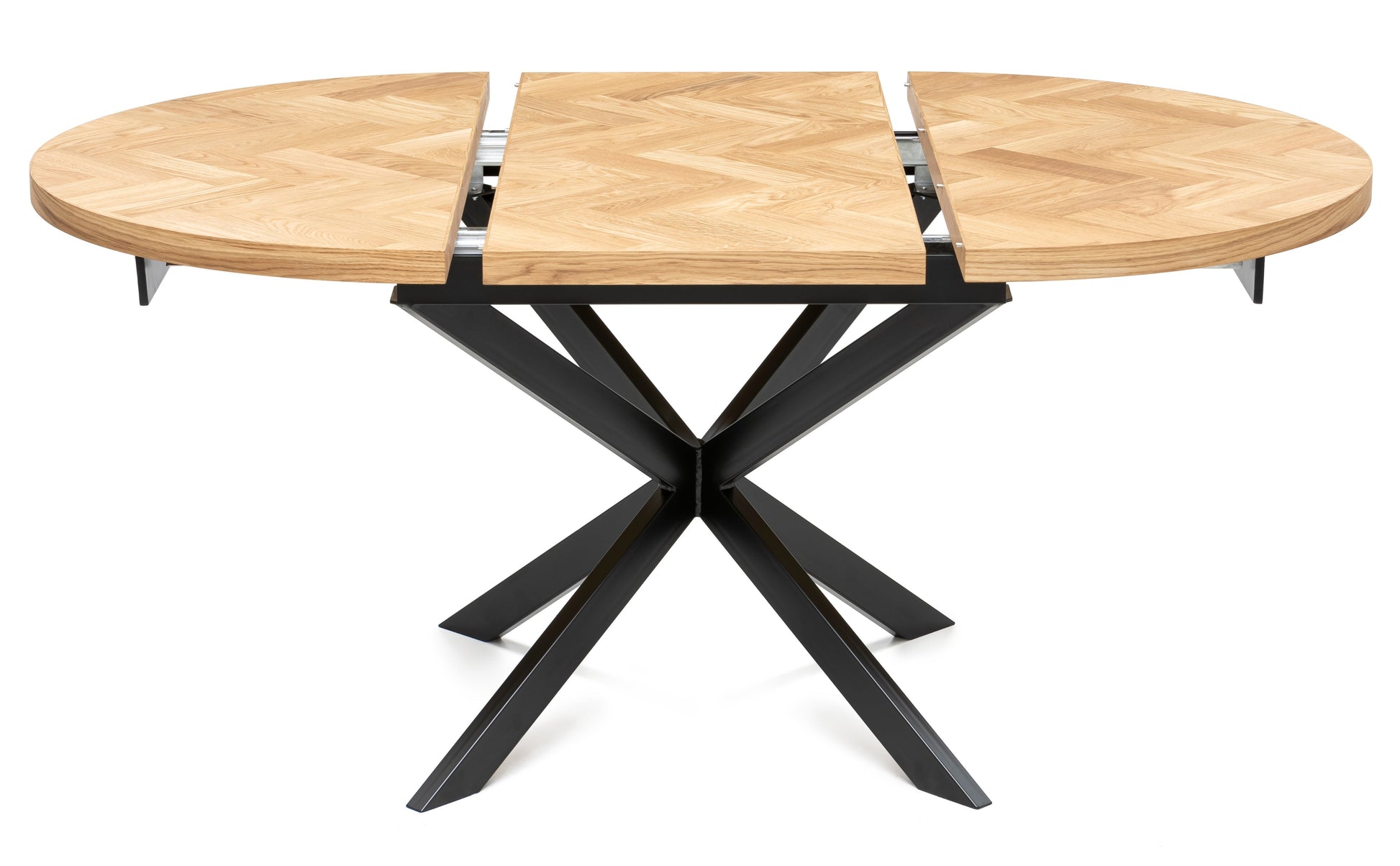 Round Herringbone Dining Table Extendable - S10Home