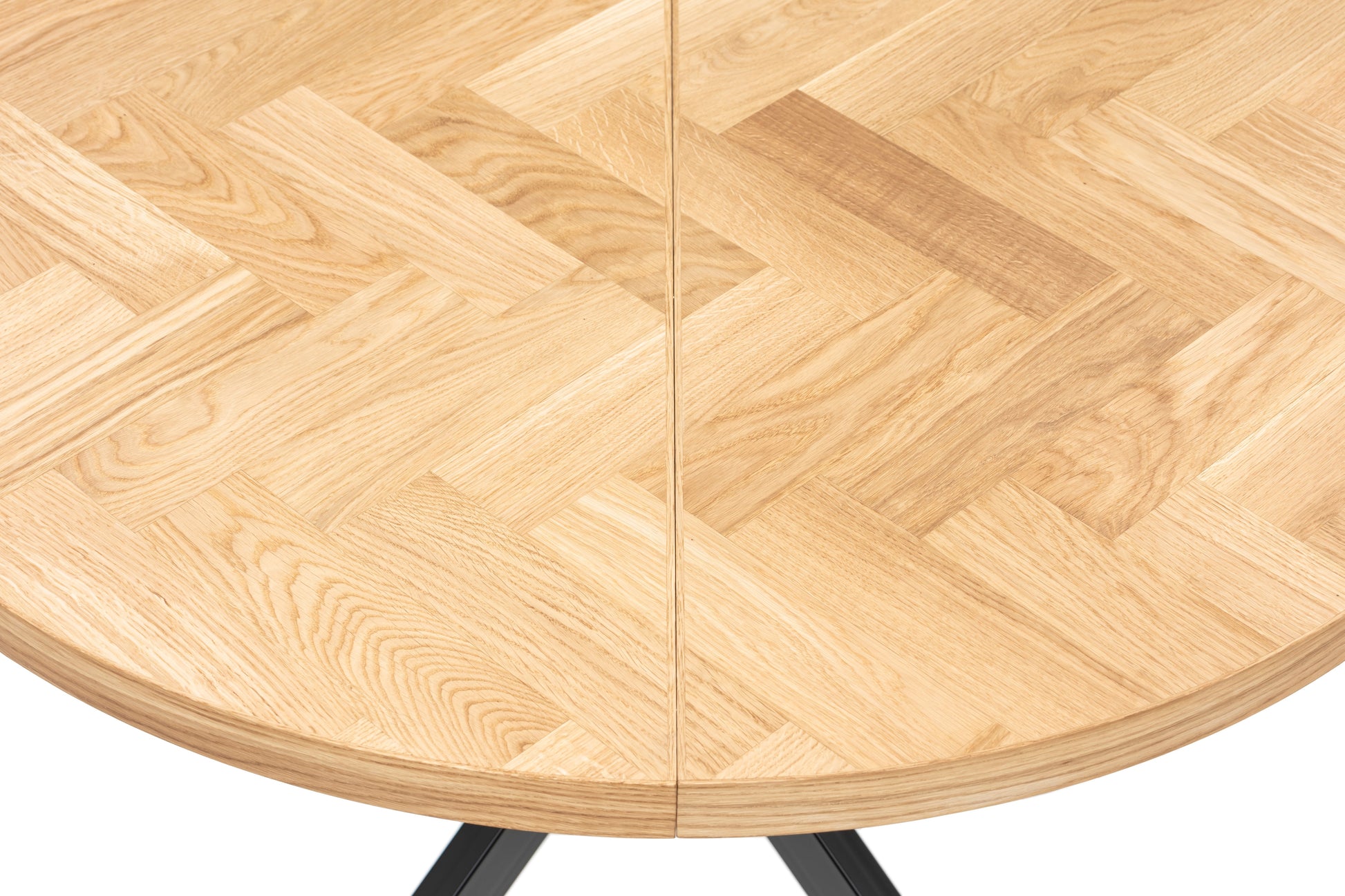 Round Herringbone Dining Table Extendable - S10Home