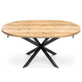 Round Oak Dining Table Extendable by S10Home