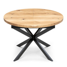 Round Oak Dining Table Extendable by S10Home