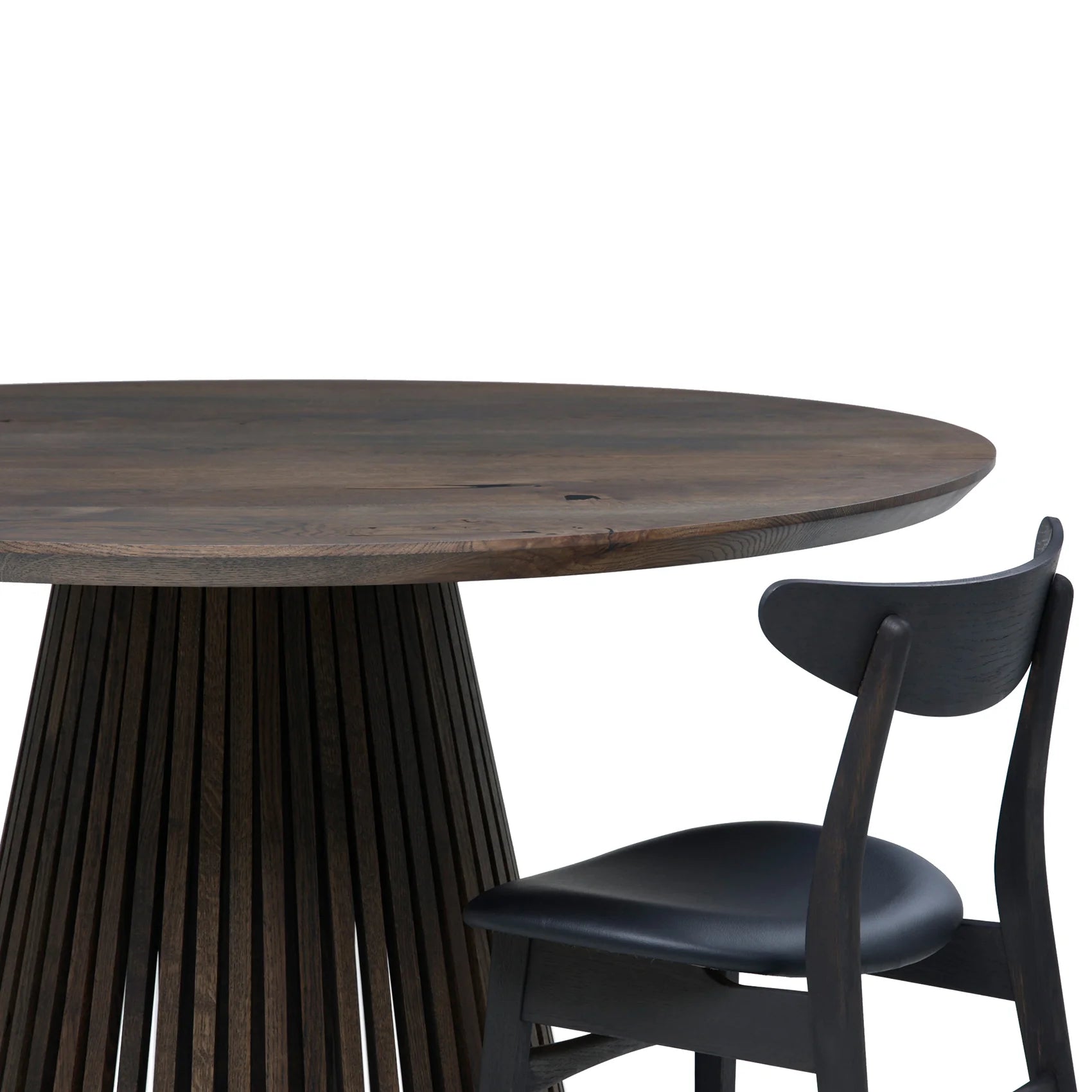 Vivien Round Dining Table Extendable in Charcoal Oak|S10Home